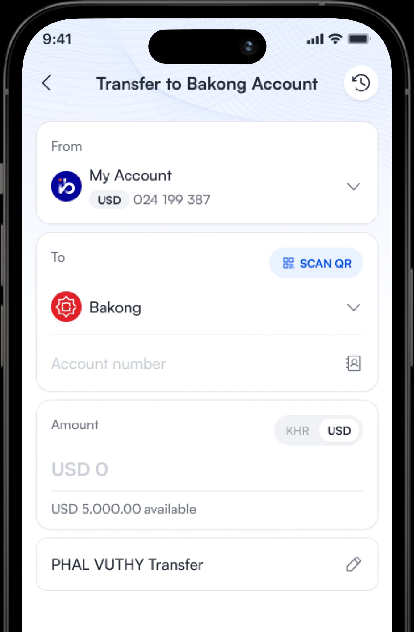 Enter Transfer Details