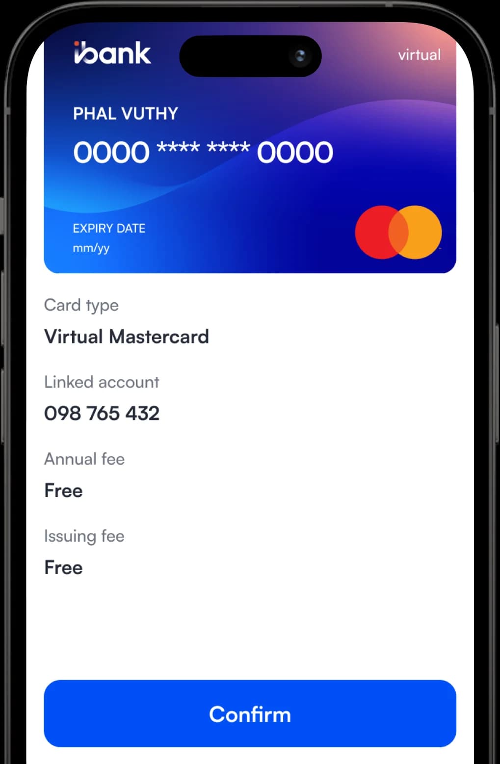 Review Your Card Details on The Confirmation Screen and Tap “Confirm”.